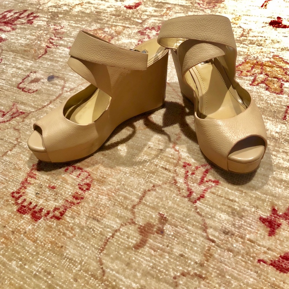 BCBGeneration Nude Wedge Heels